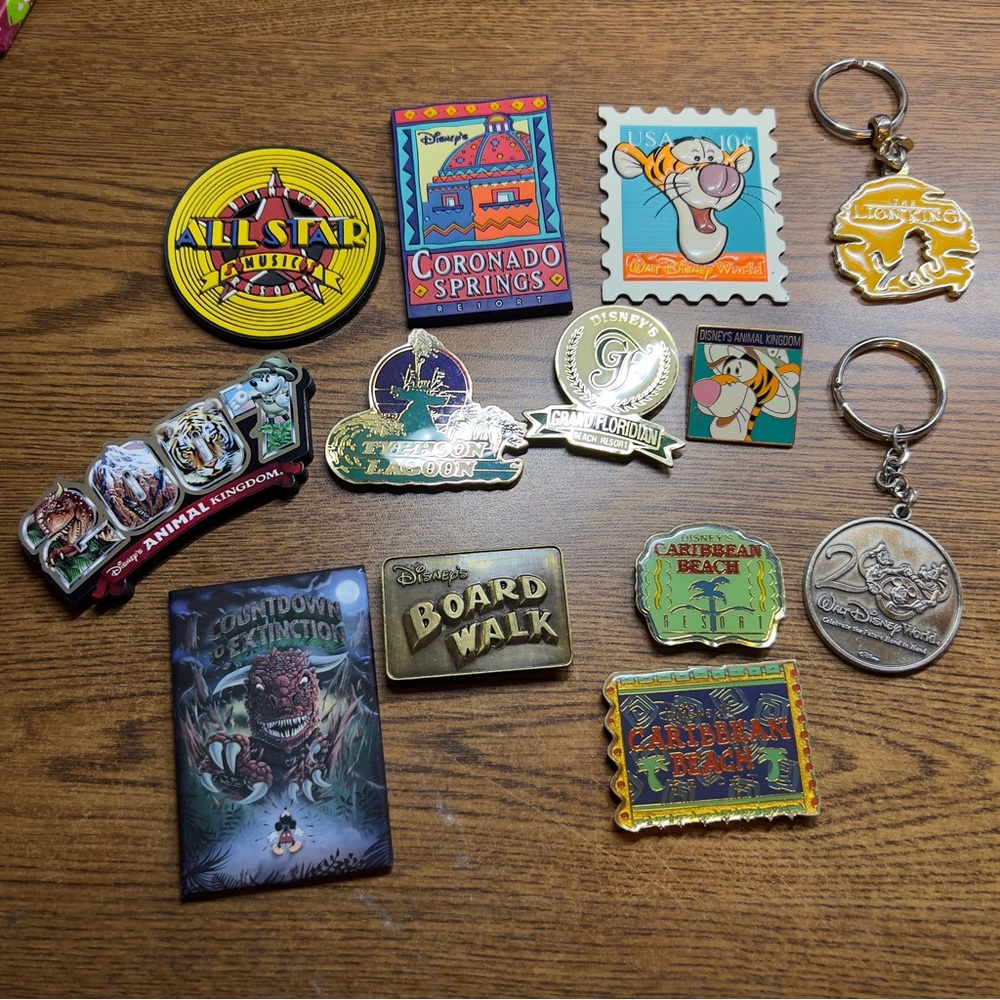 Walt Disney World Keychains Magnets Pins